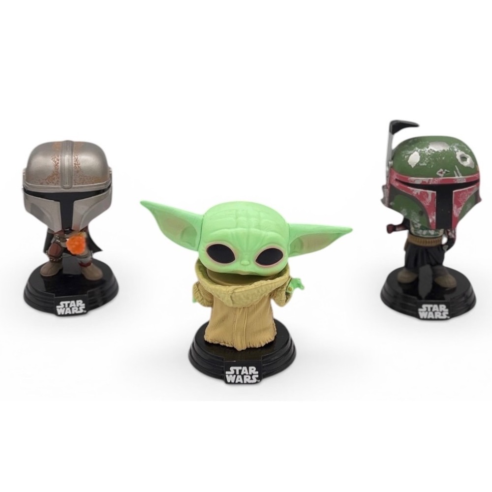 Star Wars Grogu Mandalorian Boba Fett‎ Bobblehead Figure Toy Lot